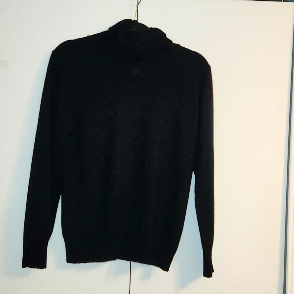 Givenchy Sport VINTAGE black Fine Knit Turtleneck Sweater Size 40